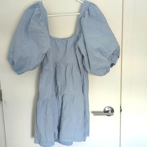 NastyGal blue puff-sleeved sundress, US 6